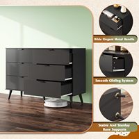 Luxe couloir en bois noir 6 tiroirs commode armoire de rangement organisateur tiroirs pour chambre