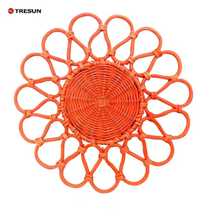 Unique Scalloped Placemat Seagrass Charger Plate <b>for</b> Dining Table Decor Christmas Rattan Placemats Custom Color - Product Image 6