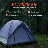 Tente de camping dôme personnalisée pour 3-4 personnes, 215 cm, spacieuse, imperméable 210D, PU 2500 mm, installation facile, tente familiale d'extérieur pour les voyages et les festivals