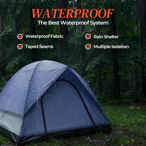 Tente de camping dôme personnalisée pour 3-4 personnes, 215 cm, spacieuse, imperméable 210D, PU 2500 mm, installation facile, tente familiale d'extérieur pour les voyages et les festivals - Product Image 4