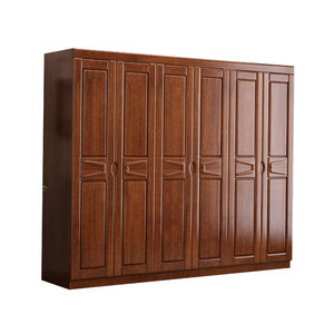 Dazhang Jiaju Solid Wood <b>Wardrobe</b> Walnut Hinged Door <b>Large</b> Capacity Bedroom Furniture New Chinese Style - Product Image 5