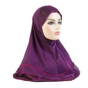 Phụ Nữ Hai <span class=keywords><strong>Tone</strong></span> Mềm 12 Màu Sắc Ngay Lập Tức Jersey Hồi Giáo Amira Hijab Malaysia Phong Cách Voan Khăn Hat Với Chủ Đề Vàng Inlay - Product Image 4