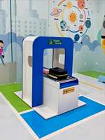 Aire de jeux intérieure Moetry sur mesure pour enfants, thème aéroport, avec cabine d'avion, comptoir de check-in et scanner de bagages, pour clubs et parcs