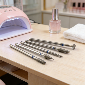 Đầu mài móng kim cương mạ điện chuyên nghiệp, mũi mài màu xanh lam cá nhân hóa với cán 2.35mm để làm mịn nhẹ nhàng (cỡ hạt trung bình) - Product Image 1