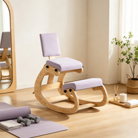 Chaise ergonomique à bascule et à genouillères, structure en contreplaqué avec coussins réglables, siège de bureau et d'étude correcteur de posture pour la maison/le bureau
