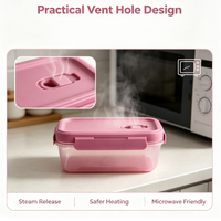 Boîte à lunch portable pour enfants, compatible micro-ondes, avec couvercle en plastique, joint d'étanchéité en silicone et trou de ventilation, pour la préparation des aliments et le stockage des légumes