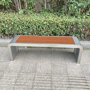 Banc de parc en acier inoxydable en forme de U, anti-corrosion, en plastique et bois, personnalisable, pour les communautés, les gymnases, les sites touristiques - Product Image 3
