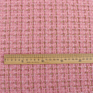 Commercio all'ingrosso 100% poliestere bouclé Tweed tessuto invernale viscosa rosso nero <span class=keywords><strong>rosa</strong></span> per la gonna da donna - Product Image 3