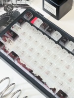 Red Black OEM Dark-aesthetic Keycaps Translucent Matte UV-printed for Custom Mechanical Keyboardsblack Red Keycap Set Made