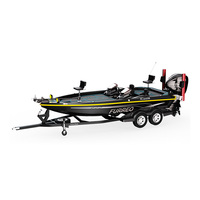 Bateau de pêche en aluminium léger et durable de qualité supérieure avec moteur de 150 CV pour une utilisation en eau salée et en eau douce, vitesse de 75 à 90 km/h
