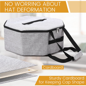 Large Cap Bag for Closet Men and Women Travel Cap <b>Storage</b> Organizer <b>Collapsible</b> Sturdy Cowboy Hat Case with Handle - Product Image 5