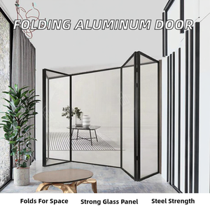 Porte pliante en aluminium à double battant en verre trempé pour camping-car, portable, flexible, gain de place, pour camping-car, caravane, camping, salle de bain - Product Image 2