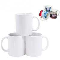 Tasse à café en céramique vierge 11oz pour sublimation, transfert thermique, impression minimaliste, cadeaux d'affaires durables 301-400ml, personnalisable OEM