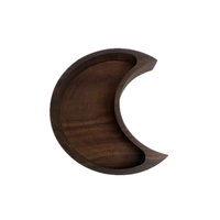 Étagère en cristal en bois plateau à bijoux bibelot plat plateaux décoratifs plateau de lune support en cristal pour l'affichage de pierres