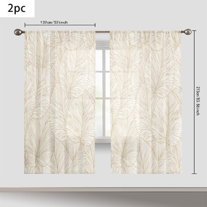 JA Haute Qualité Térylène Sheer White-Petaled Leaves Flower-like Patterns Rideaux pour Chambre à coucher Salon Décoration Valances - Product Image 6