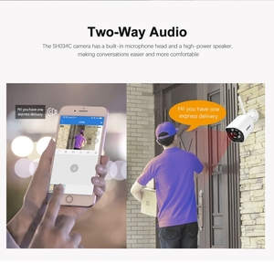 <span class=keywords><strong>SriHome</strong></span> SH034C 4.0MP AI humanoide seguimiento WiFi exterior noche Color detección de movimiento bidireccional Talk Bullet cámara de vigilancia - Product Image 4