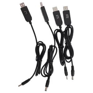 USB Power Boost Cable DC 5V para 9V/12V Step Up Converter cabo adaptador 5.5*2.1mm 3.5*1.35mm Plug de alimentação