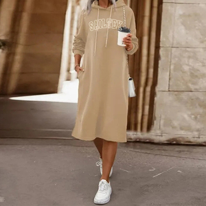 Abbigliamento da <span class=keywords><strong>donna</strong></span> 2025 logo personalizzato Casual <span class=keywords><strong>felpa</strong></span> abiti all'ingrosso Pullover di alta qualità lungo <span class=keywords><strong>felpa</strong></span> <span class=keywords><strong>abito</strong></span> da <span class=keywords><strong>donna</strong></span> - Product Image 5