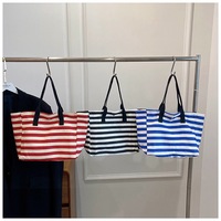 Hochwertige Wickeltaschen mit großem Fassungsvermögen, klassische gestreifte Einkaufstasche, Canvas-Strandtasche, modische Damen-Umhängetasche