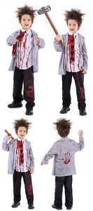 Horreur Vampire <span class=keywords><strong>Zombie</strong></span> Cosplay Costume filles et garçons Halloween Costumes enfants étudiant Style sanglant <span class=keywords><strong>Zombie</strong></span> carnaval déguisement - Product Image 4