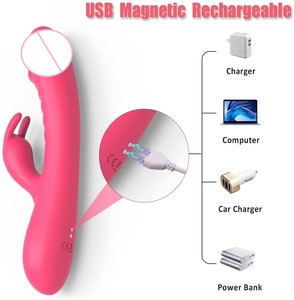 10 modu Usb şarj aleti G nokta çift vibratör seks oyuncak kadınlar süper dalga tavşan vibratörler G noktası yapay penis kadınlar için seks - Product Image 6