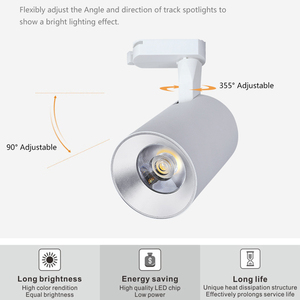 ALLWAY Luminaire <span class=keywords><strong>suspendu</strong></span> en aluminium au design moderne, monté sur <span class=keywords><strong>rail</strong></span> 10W 20W 30W COB LED <span class=keywords><strong>Spot</strong></span> sur <span class=keywords><strong>rail</strong></span> - Product Image 4