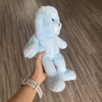 Peluche douce en forme de lapin, adorable animal en peluche, poupée lapin bleu clair, cadeau pour enfants, jouet doux personnalisé OEM