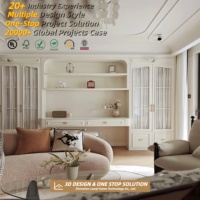 Dressing moderne crème avec îlot central et étagères vitrées, directement de l'usine pour les chambres de luxe aux États-Unis