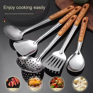 Yolecen thép không gỉ không từ tính đồ dùng nhà bếp thiết lập đầy đủ nấu ăn thìa thìa bao gồm súp muỗng colander gạo muỗng - Product Image 2