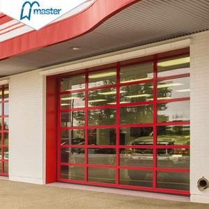 Porte de <span class=keywords><strong>garage</strong></span> en aluminium avec moteur, verre transparent trempé à vue panoramique moderne de luxe, 8x7, simple vitrage - Product Image 4
