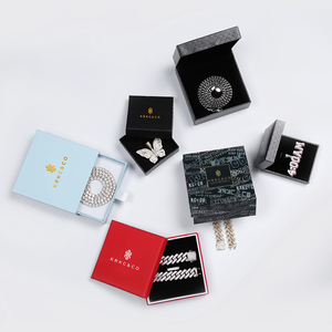 KRKC Small Gift Box Jewelry Pouch Packaging Boxes Custom Velvet Jewelry Bags Necklace Bracelet Jewlery Box for Jewelry with logo