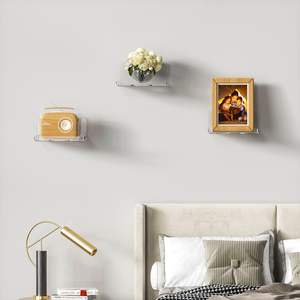 Estante para cámara flotante de montaje en pared pequeño acrílico, paquete de 2 soportes para monitor de bebé, almacenamiento de montaje en pared <span class=keywords><strong>Echo</strong></span> <span class=keywords><strong>Dot</strong></span> 5th - Product Image 6