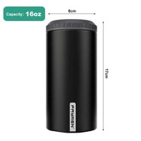 Nueva llegada de acero inoxidable 16oz enfriador de latas aislado al vacío enfriador de latas de cerveza para mantener beber frío