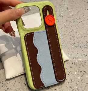 <span class=keywords><strong>Funda</strong></span> para Teléfono, Linda, de Piel Sintética de Colores Mezclados, Hecha a Mano, Protectora, Antigolpes, con Correa de Mano y Ranura para Tarjetas, para 16 15 14 13 12 Pro Max - Product Image 4