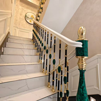 Rampe d'escalier de balcon en alliage d'aluminium moderne de luxe, taille personnalisée, escalier de villa
