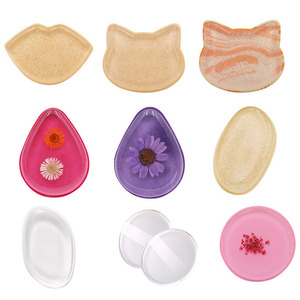Poudre de maquillage en silicone transparente ronde élastique avec logo personnalisé, lavable - Product Image 2