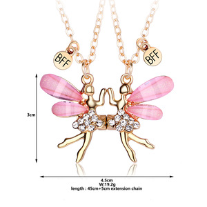 Collar con Colgante de Mariposa Magnética Amigas, Cadena de Eslabones Chapada en Oro de 14K <span class=keywords><strong>para</strong></span> Niñas, Mejores Amigas por <span class=keywords><strong>Siempre</strong></span> - Product Image 6