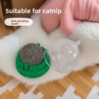 Juguete de Bola de Catnip Transparente Giratoria con Orejas de Gato, Montaje en Pared Desmontable, Bola de Menta Interactiva para Gatos, Juguete Relajante para Masticar