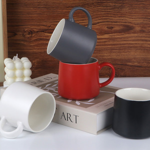 Ceramic <b>Mug</b> With Logo Print Minimalist Design Large Capacity Gift For Office Use Liling Hunan Origin - Product Image 1