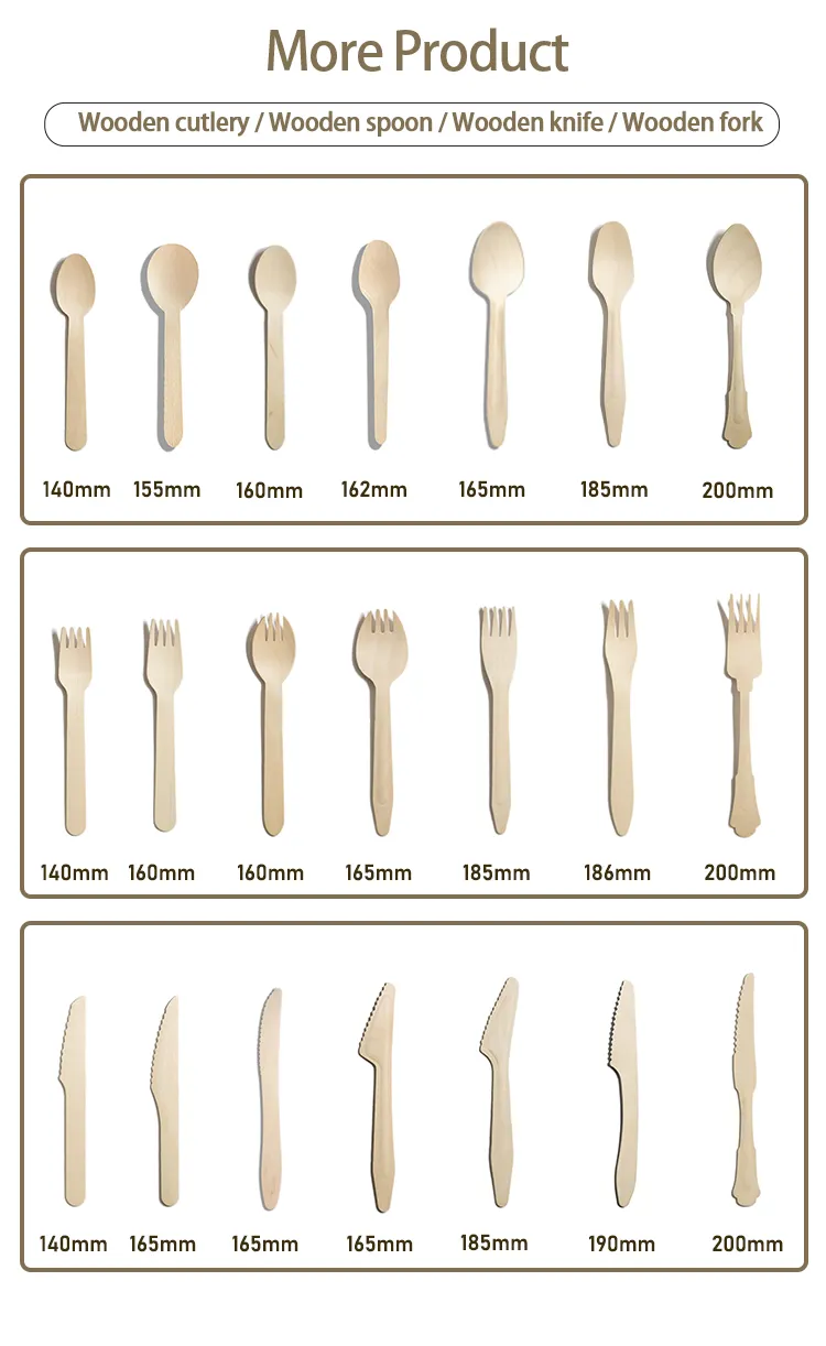 Biodegradable Utensils Decorative disposable cutlery round wooden spoon 160mm price