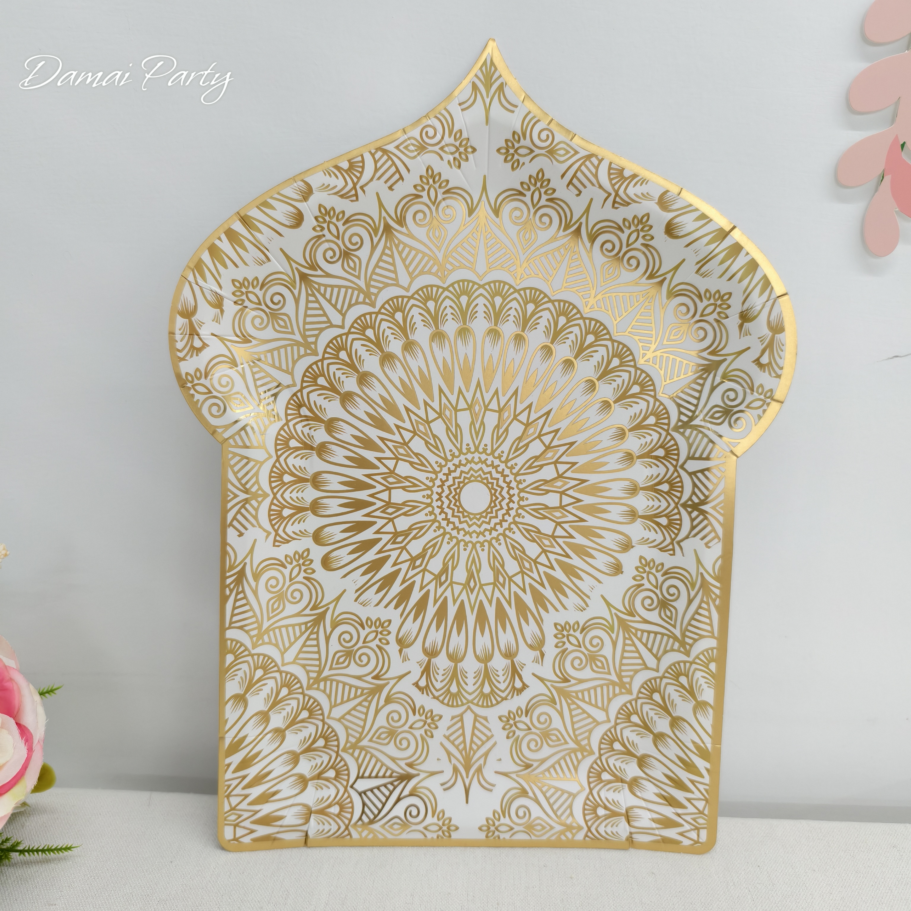 Plato dorado de 10,5 pulgadas * 8 piezas