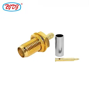 Polaridade invertida RP sma fêmea anteparo jack friso rg316 rg174 lmr100 cabo rf conector coaxial