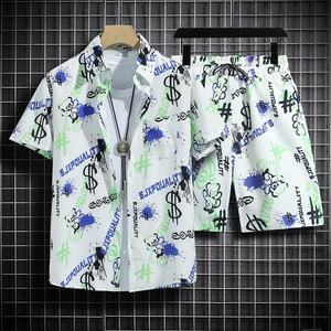 Camicia da spiaggia hawaiana stile Hong Kong retrò da <span class=keywords><strong>uomo</strong></span> a maniche corte e ampia <span class=keywords><strong>abbigliamento</strong></span> estivo Casual in pantaloncini di <span class=keywords><strong>grandi</strong></span> dimensioni - Product Image 4