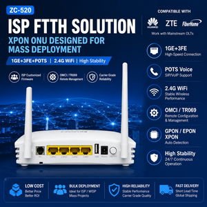 XPON ONU 1GE+3FE+POTS 2.4G WiFi โซลูชั่น ISP รองรับ Huawei ZTE Fiberhome ONU ราคาประหยัด - Product Image 1