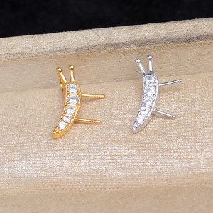 Base para Colgante de Plata S925 con Doble Perla en Forma de Mariposa, Accesorio para Joyería de Perlas de 5-6mm, Base para Dos Colgantes de Mariposa - Product Image 1