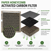 Filter Karbon Aktif Sarang Lebah Kertas dengan Nilon Hitam untuk Ventilasi HVAC, Penyerapan Bau dan Gas VOC, OEM ODM Ukuran Kustom