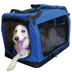 可折叠狗架软箱箱3门软面折叠旅行宠物载体室内/室外使用