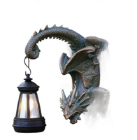 Lampe murale solaire en résine en forme de lézard, statue d'animal pour jardin, décoration extérieure