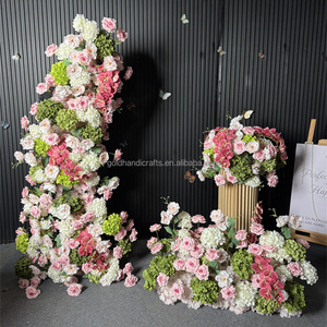 Centro <span class=keywords><strong>de</strong></span> <span class=keywords><strong>Mesa</strong></span> <span class=keywords><strong>de</strong></span> Flores Artificiales <span class=keywords><strong>de</strong></span> Seda Verde y Rosa para Bodas, Estilo Jardín, en Tendencia - Product Image 5