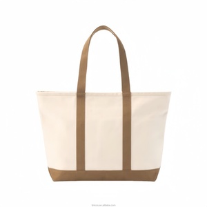 Bolsa de Compras de Lona y Algodón con Cierre, Color Sólido, Personalizada, de Lujo, para Mujer, con Múltiples Compartimentos, Grande - Product Image 1